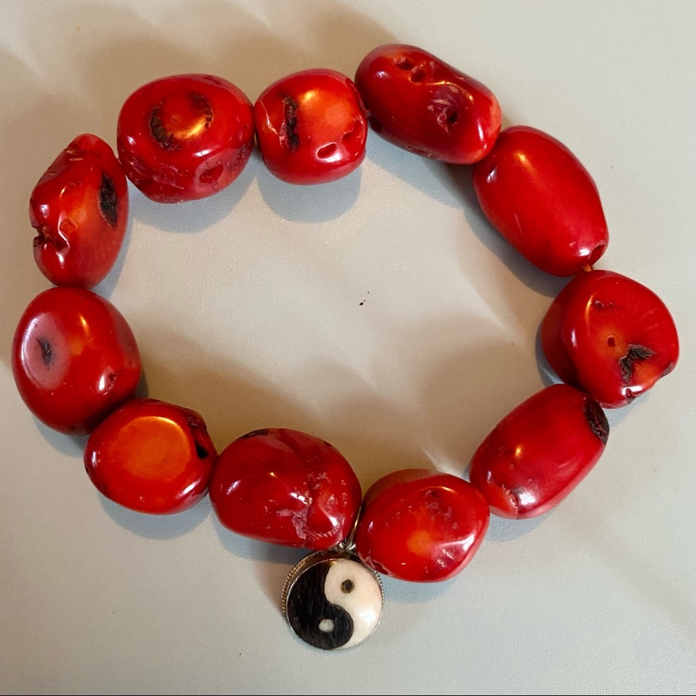 Chunky Red Dyed Bamboo Coral